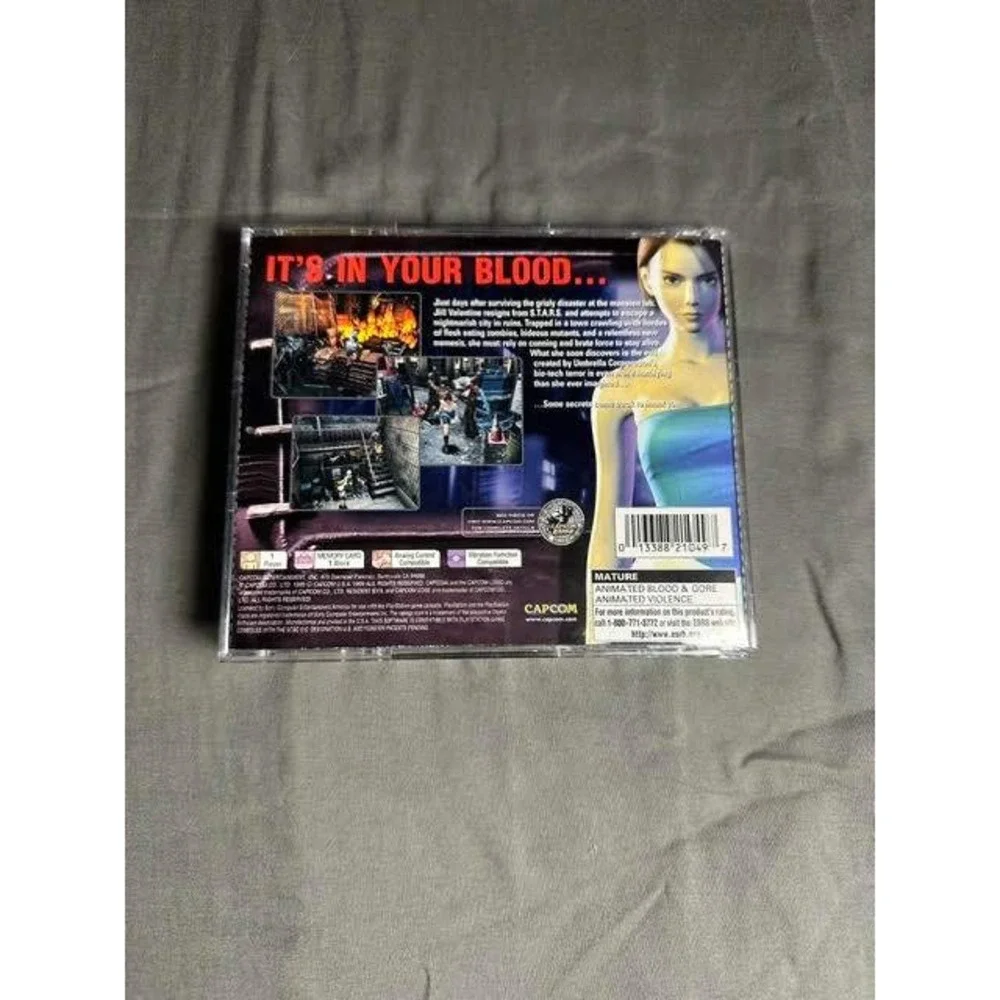 Resident Evil 3 Nemesis Sony PlayStation 1 PS1 Capcom 1999 SLUS-00923 Retro Game